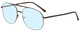 Profile View of Jubilee J5801 Designer Blue Light Blocking Eyeglasses in Brown Mens Aviator Full Rim Metal 62 mm