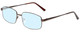 Profile View of Jubilee J5812 Designer Blue Light Blocking Eyeglasses in Dark Brown Mens Rectangle Full Rim Metal 59 mm