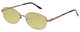 Profile View of Jubilee J5877 Designer Polarized Reading Sunglasses with Custom Cut Powered Sun Flower Yellow Lenses in Coffee Brown Mens Oval Full Rim Metal 59 mm