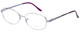 Profile View of Jubilee J5877 Designer Reading Eye Glasses with Custom Cut Powered Lenses in Purple Mens Oval Full Rim Metal 59 mm