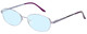 Profile View of Jubilee J5877 Designer Blue Light Blocking Eyeglasses in Purple Mens Oval Full Rim Metal 59 mm