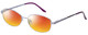 Profile View of Jubilee J5877 Designer Polarized Sunglasses with Custom Cut Red Mirror Lenses in Purple Mens Oval Full Rim Metal 59 mm