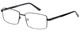 Profile View of Jubilee Mens BIG & TALL J-5914-MBK-60 mm Designer Reading Glasses in Matte Black