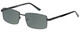 Profile View of Jubilee J5914 Designer Polarized Reading Sunglasses with Custom Cut Powered Smoke Grey Lenses in Matte Black Mens Rectangle Full Rim Metal 60 mm