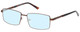 Profile View of Jubilee J5914 Designer Progressive Lens Blue Light Blocking Eyeglasses in Matte Brown Mens Rectangle Full Rim Metal 60 mm