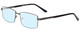 Profile View of Jubilee J5914 Designer Blue Light Blocking Eyeglasses in Matte Gunmetal Silver Mens Rectangle Full Rim Metal 60 mm