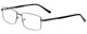 Profile View of Jubilee J5914 Designer Blue Light Blocking Eyeglasses in Matte Gunmetal Silver Mens Rectangle Full Rim Metal 60 mm