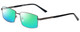 Profile View of Jubilee J5914 Designer Polarized Reading Sunglasses with Custom Cut Powered Green Mirror Lenses in Matte Gunmetal Silver Mens Rectangle Full Rim Metal 60 mm