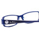 Close Up View of Vera Bradley Madeline Designer Single Vision Prescription Rx Eyeglasses in Navy Blue African Violet Ladies Rectangle Full Rim Acetate 50 mm