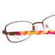 Close Up View of Vera Bradley KIDS Miranda Girl Reading Glasses English Rose Brown Red Green 48mm