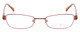 Front View of Vera Bradley KIDS Miranda Designer Reading Eye Glasses with Custom Cut Powered Lenses in English Rose Brown Red Green Flower Ladies Rectangle Full Rim Metal 48 mm