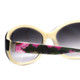 Close Up View of Vera Bradley Anna Ladies Oversized Sunglasses Black Olivia Pink/Grey Gradient 56mm