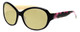Profile View of Vera Bradley Anna Designer Polarized Reading Sunglasses with Custom Cut Powered Sun Flower Yellow Lenses in Black Olivia Pink Ladies Oversized Full Rim Acetate 56 mm