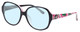 Profile View of Vera Bradley Lillian Designer Blue Light Blocking Eyeglasses in Black Priscilla Pink Ladies Oversized Full Rim Acetate 57 mm