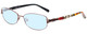 Profile View of Vera Bradley Gail Designer Blue Light Blocking Eyeglasses in Brown Bittersweet Ladies Rectangle Full Rim Metal 57 mm