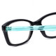 Close Up View of Vera Bradley Meryl Designer Reading Glasses Black Crystal Blue Camo Floral 47 mm