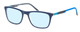 Profile View of Ducks Unlimited Labrador Designer Progressive Lens Blue Light Blocking Eyeglasses in Navy Blue Mens Rectangle Full Rim Acetate 54 mm