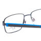 Close Up View of Ducks Unlimited Skybuster Mens Rectangle Full Designer Reading Glasses Blue 54mm