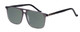 Profile View of Santini Mavaldi  Designer Polarized Reading Sunglasses with Custom Cut Powered Smoke Grey Lenses in Crystal Grey Black Unisex Classic Full Rim Acetate 54 mm