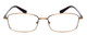 Front View of John Varvatos V150-GOL Designer Reading Eye Glasses with Custom Cut Powered Lenses in Antique Gold Unisex Rectangle Full Rim Metal 53 mm
