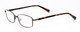 Profile View of John Varvatos V150-GOL Designer Reading Eye Glasses with Custom Cut Powered Lenses in Antique Gold Unisex Rectangle Full Rim Metal 56 mm