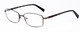 Profile View of John Varvatos V150-GUN Designer Reading Eye Glasses with Custom Cut Powered Lenses in Antique Gun Metal Unisex Rectangle Full Rim Metal 56 mm