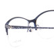 Close Up View of Vera Bradley Deirdre Designer Reading Eye Glasses with Custom Cut Powered Lenses in Bramble Black Navy Blue Ladies Cateye Semi-Rimless Metal 55 mm