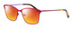 Profile View of Vera Bradley Lucy Designer Polarized Sunglasses with Custom Cut Red Mirror Lenses in Pop Art Pink Purple Ladies Cateye Full Rim Metal 54 mm