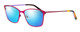 Profile View of Vera Bradley Lucy Designer Polarized Sunglasses with Custom Cut Blue Mirror Lenses in Pop Art Pink Purple Ladies Cateye Full Rim Metal 54 mm