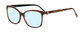 Profile View of Vera Bradley Tamlyn Designer Progressive Lens Blue Light Blocking Eyeglasses in Desert Floral Crystal Brown Blue Red Ladies Cateye Full Rim Acetate 54 mm
