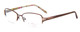 Profile View of Vera Bradley Vanessa Designer Reading Eye Glasses with Custom Cut Powered Lenses in Make Me Blush Brown Copper Ladies Oval Semi-Rimless Metal 54 mm