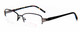 Profile View of Vera Bradley Vanessa Designer Reading Eye Glasses with Custom Cut Powered Lenses in Ribbons Satin Blue Pewter Black Ladies Oval Semi-Rimless Metal 54 mm