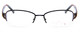 Front View of Vera Bradley Vanessa Designer Single Vision Prescription Rx Eyeglasses in Ribbons Satin Blue Pewter Black Ladies Oval Semi-Rimless Metal 54 mm