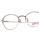 Close Up View of Joan Collins JC9553-BR Designer Reading Eye Glasses with Custom Cut Powered Lenses in Brown Ladies Oval Semi-Rimless Stainless Steel 45 mm