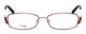Front View of Joan Collins JC9785-GBU Designer Reading Eye Glasses with Custom Cut Powered Lenses in Gold Burgundy Red Ladies Rectangle Full Rim Stainless Steel 54 mm