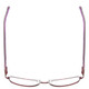 Top View of Joan Collins JC9796-BUR Designer Reading Eye Glasses with Custom Cut Powered Lenses in Burgundy Red Lilac Purple Crystals Ladies Square Full Rim Stainless Steel 57 mm