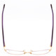 Top View of Marie Claire MC6207-GRP Designer Reading Eye Glasses with Custom Cut Powered Lenses in Grape Purple Gold Ladies Cateye Semi-Rimless Stainless Steel 53 mm