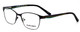 Profile View of Marie Claire MC6208-BLK Designer Reading Eye Glasses with Custom Cut Powered Lenses in Black Green Ladies Cateye Full Rim Stainless Steel 52 mm
