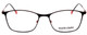 Front View of Marie Claire MC6214-BKR Designer Reading Eye Glasses with Custom Cut Powered Lenses in Black Red Ladies Cateye Full Rim Stainless Steel 54 mm