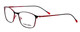 Profile View of Marie Claire MC6214-BKR Designer Blue Light Blocking Eyeglasses in Black Red Ladies Cateye Full Rim Stainless Steel 54 mm