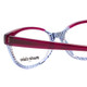 Close Up View of Marie Claire MC6215 Cateye Designer Reading Glasses Red Blue Crystal Fade 55 mm