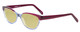 Profile View of Marie Claire MC6215-BGB Designer Polarized Reading Sunglasses with Custom Cut Powered Sun Flower Yellow Lenses in Burgundy Red Blue Crystal Fade Ladies Cateye Full Rim Acetate 55 mm