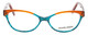 Front View of Marie Claire MC6215-BTU Designer Reading Eye Glasses with Custom Cut Powered Lenses in Brown Turquoise Blue Crystal Fade Ladies Cateye Full Rim Acetate 55 mm