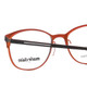 Close Up View of Marie Claire MC6216-BOG Designer Reading Eye Glasses with Custom Cut Powered Lenses in Black Orange Ladies Classic Full Rim Stainless Steel 51 mm