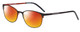 Profile View of Marie Claire MC6216-BOG Designer Polarized Sunglasses with Custom Cut Red Mirror Lenses in Black Orange Ladies Classic Full Rim Stainless Steel 51 mm