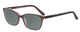 Profile View of Marie Claire MC6230-BUR Designer Polarized Sunglasses with Custom Cut Smoke Grey Lenses in Burgundy Red Brown Orange Ladies Classic Full Rim Acetate 48 mm