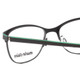 Close Up View of Marie Claire MC6231-BGN Designer Reading Eye Glasses with Custom Cut Powered Lenses in Black Green Ladies Cateye Full Rim Stainless Steel 51 mm
