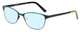 Profile View of Marie Claire MC6231-BGN Designer Blue Light Blocking Eyeglasses in Black Green Ladies Cateye Full Rim Stainless Steel 51 mm