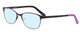 Profile View of Marie Claire MC6231-BKL Designer Blue Light Blocking Eyeglasses in Black Lavender Purple Ladies Cateye Full Rim Stainless Steel 51 mm