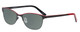 Profile View of Marie Claire MC6231-BKR Designer Polarized Reading Sunglasses with Custom Cut Powered Smoke Grey Lenses in Black Red Ladies Cateye Full Rim Stainless Steel 51 mm